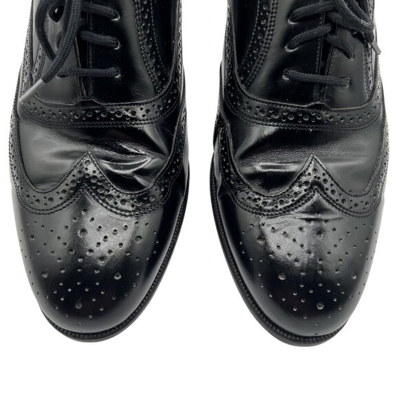 Giorgio Brutini 10.5D Black Wingtip Oxford Shoes Leather Made In Brazil Timeless - Picture 3 of 16